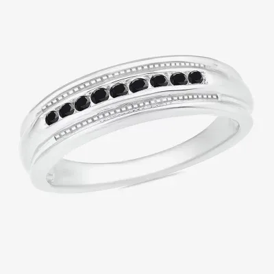3MM 1/4 CT. T.W. Natural Black Diamond 10K White Gold Wedding Band