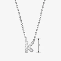 Womens 1/10 CT. T.W. Cubic Zirconia Sterling Silver Round Pendant Necklace