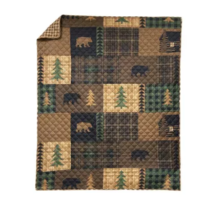 Your Lifestyle By Donna Sharp Brown Bear Cabin Reversible Lightweight Throw
