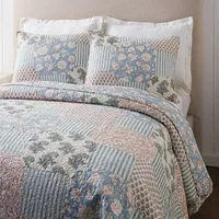 Mary Jane's Home Provencal Rose 3-pc. Embroidered Quilt Set