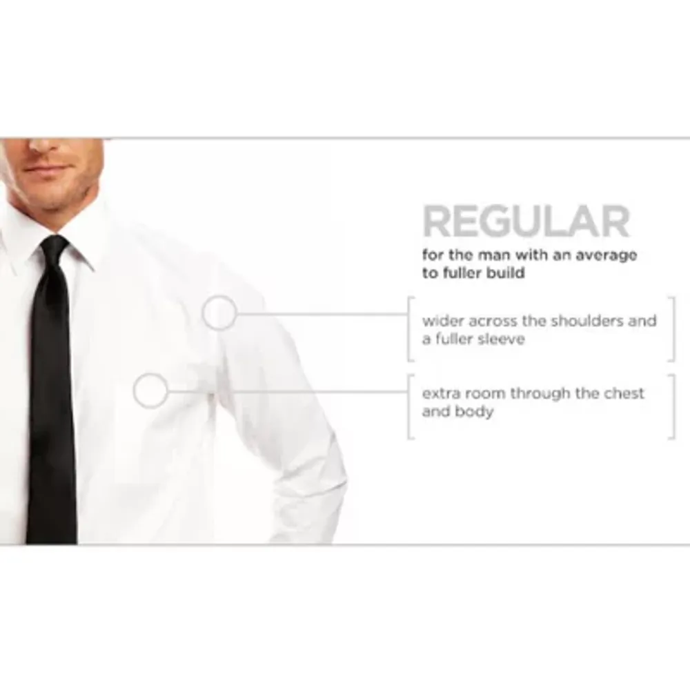 Stafford Coolmax Mens Regular Fit Stretch Fabric Wrinkle Free Long Sleeve Dress Shirt