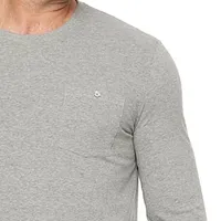 mutual weave Big and Tall Mens Crew Neck Long Sleeve Brushed Jersey Pocket Tee