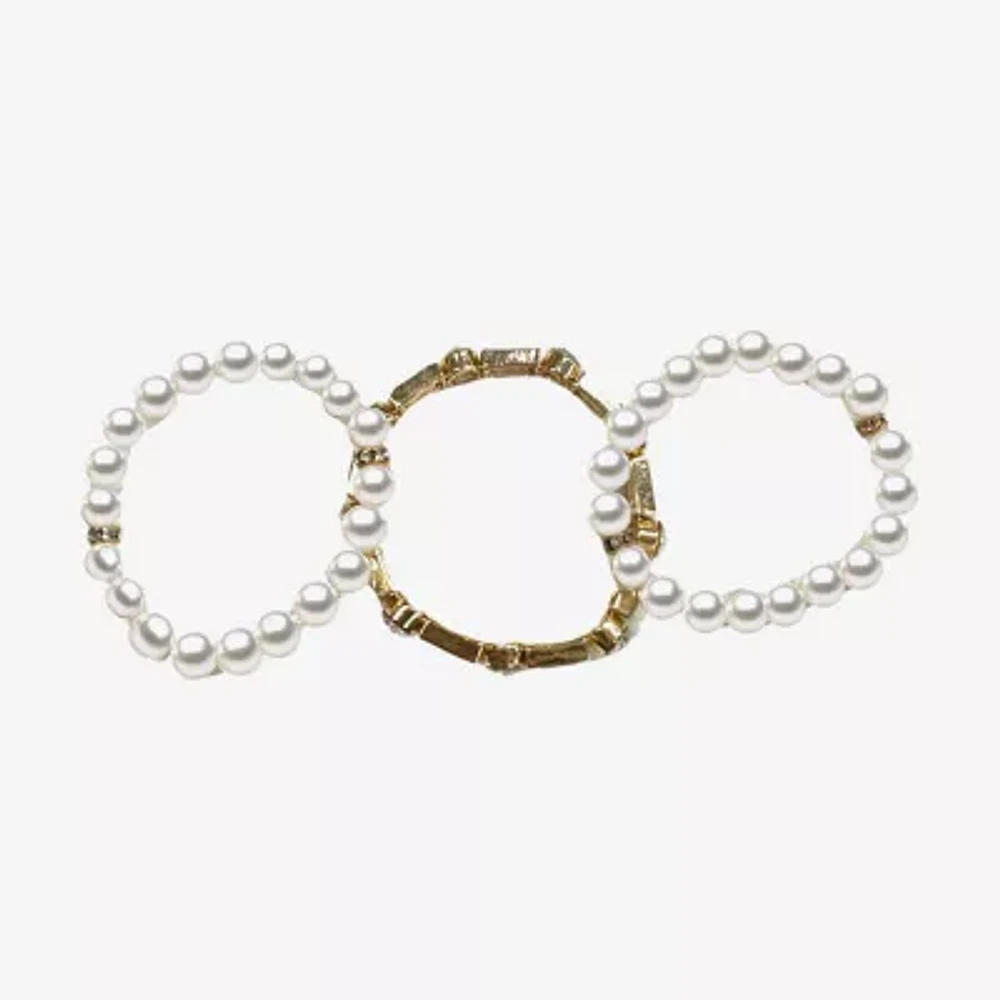 Bijoux Bar 3-pc. Simulated Pearl Bracelet Set