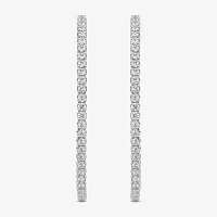 (G / SI1-SI2) 5 CT. T.W. Lab Grown White Diamond 10K and 14K  Gold 56.4mm Hoop Earrings