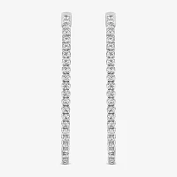 (G / SI1- SI2) 2 CT. T.W. Lab Grown White Diamond 10K or Yellow Gold 41.2mm Oval Hoop Earrings