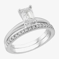 (H / SI2) Womens 1 1/4 CT. T.W. Lab-Grown White Diamond 10K Gold Solitaire Bridal Set