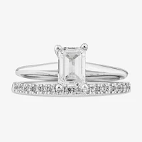 (H / SI2) Womens 1 1/4 CT. T.W. Lab-Grown White Diamond 10K Gold Solitaire Bridal Set