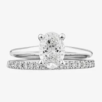 1 1/4 CT. T.W. Oval Lab-Grown (H / SI2) Diamond Solitaire Bridal Set 10K or 14K Gold