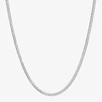 Made in Italy 14K White Gold 20 Inch Solid Curb Chain Necklace