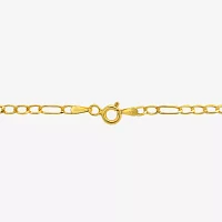 14K Gold 15 Inch Hollow Figaro Chain Necklace