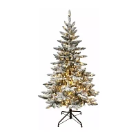 Kurt Adler Warm White Led Snow Foot Pre-Lit Flocked Pine Christmas Tree