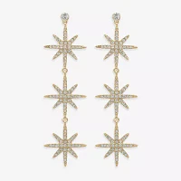 Bijoux Bar Gold Tone Glass Star Drop Earrings