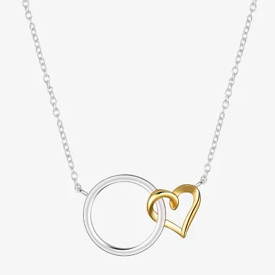 Footnotes Friend Sterling Silver 16 Inch Link Heart Pendant Necklace