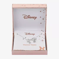 Disney Classics Pure Silver Over Brass 16 Inch Cable Mickey Mouse Minnie Mouse Pendant Necklace