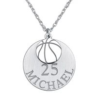 Personalized Basketball 20mm Pendant Necklace