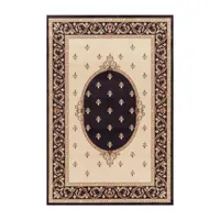 Concord Global Trading Jewel Collection Fleur De Lys Medallion Area Rug