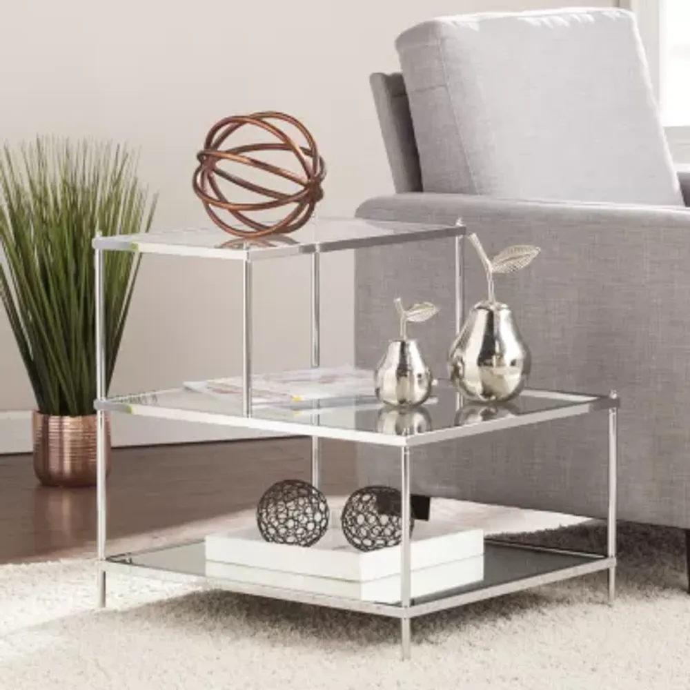 Reflections Decor Mirrored Accent Table - Chrome