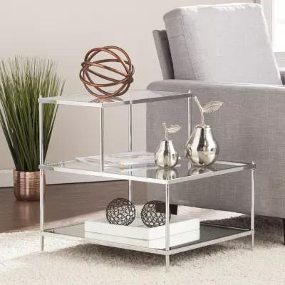 Reflections Decor Mirrored Accent Table - Chrome