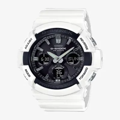 Casio G-Shock Mens Digital White Strap Watch Gas100b-7a