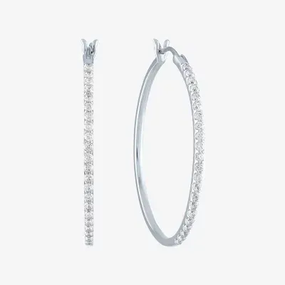 (G-H / SI2-I1) 3/4 CT. T.W. Lab Grown White Diamond 10K or Yellow Gold 35mm Hoop Earrings