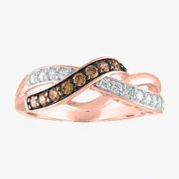 Womens 1/3 CT. T.W. Natural White Diamond 10K Rose Gold Cocktail Ring