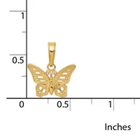 Womens 14K Gold Butterfly Pendant