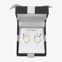 10K Gold 15mm Round Hoop Earrings