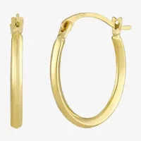 10K Gold 15mm Round Hoop Earrings