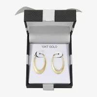 10K Two Tone Gold 25mm Round Hoop Earrings