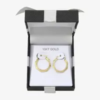 10K Gold 22.5mm Round Hoop Earrings