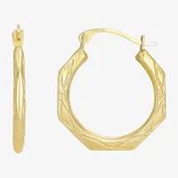 10K Gold 22.5mm Round Hoop Earrings