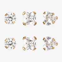 Childs 14K Gold Cubic Zirconia Stud Earring Set