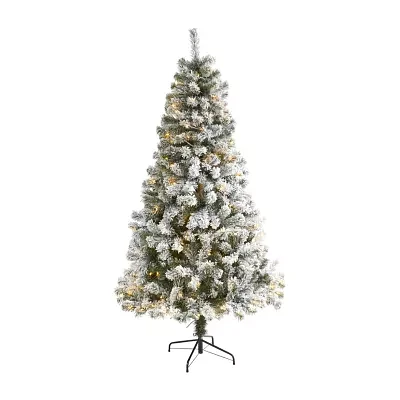 Nearly Natural Foot Flocked Fir Christmas Tree