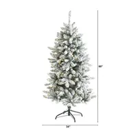 Nearly Natural Foot Flocked Fir Christmas Tree