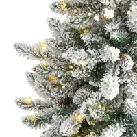 Nearly Natural Foot Flocked Fir Christmas Tree