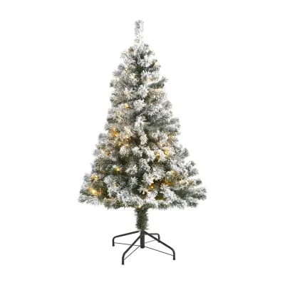 Nearly Natural 4 Foot Flocked Fir Christmas Tree