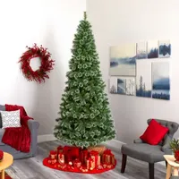 Nearly Natural 9 Foot Pre-Lit Pine Christmas Tree