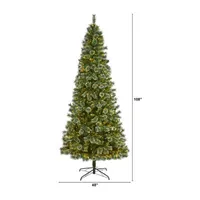 Nearly Natural 9 Foot Pre-Lit Pine Christmas Tree