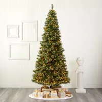 Nearly Natural 9 Foot Pre-Lit Pine Christmas Tree