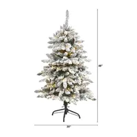 Nearly Natural 4 Foot Flocked Fir Christmas Tree