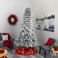 Nearly Natural 9 Foot Flocked Fir Christmas Tree