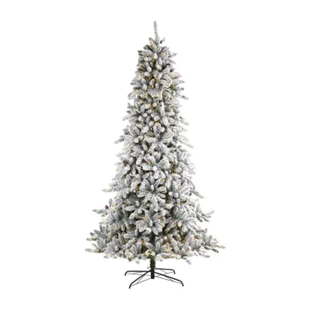 Nearly Natural 9 Foot Flocked Fir Christmas Tree
