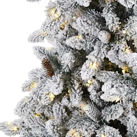 Nearly Natural 9 Foot Flocked Fir Christmas Tree