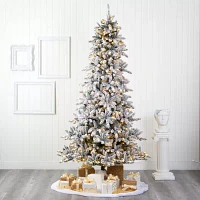 Nearly Natural 9 Foot Flocked Fir Christmas Tree