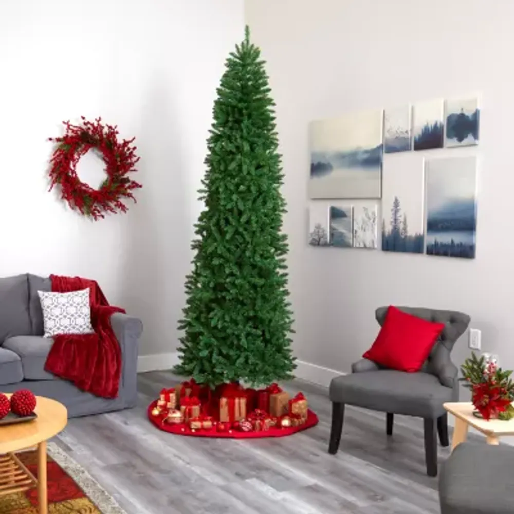 Nearly Natural 9 Foot Pre-Lit Pine Christmas Tree