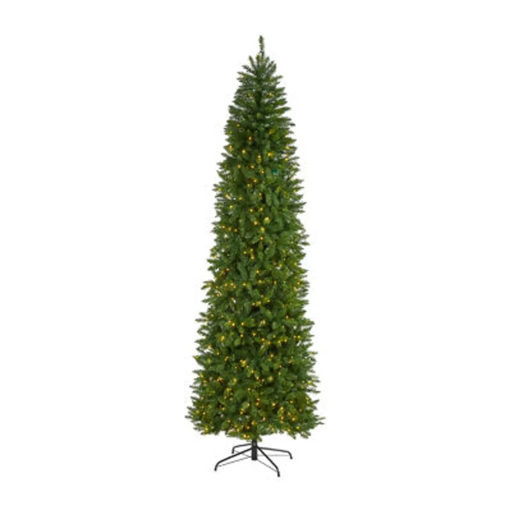 Nearly Natural 9 Foot Pre-Lit Pine Christmas Tree