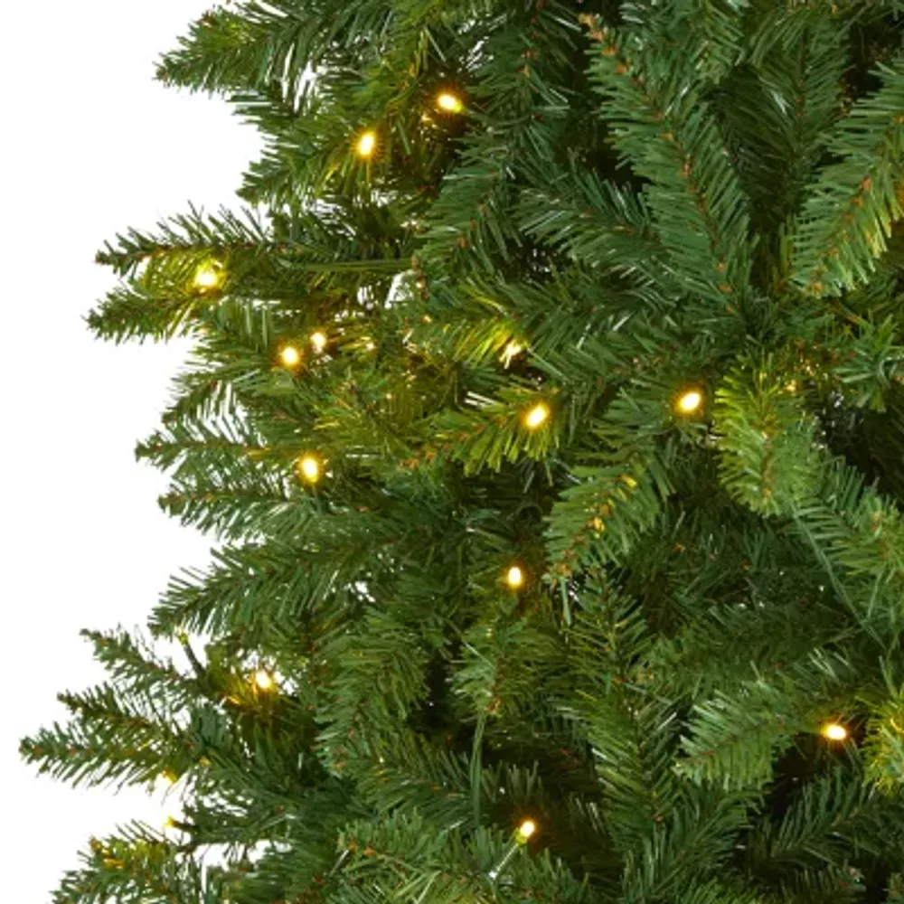 Nearly Natural 9 Foot Pre-Lit Pine Christmas Tree