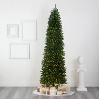 Nearly Natural 9 Foot Pre-Lit Pine Christmas Tree