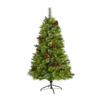 Nearly Natural 5 Foot Pre-Lit Pine Christmas Tree