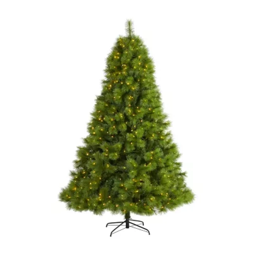 Nearly Natural 8 Foot Pre-Lit Pine Christmas Tree